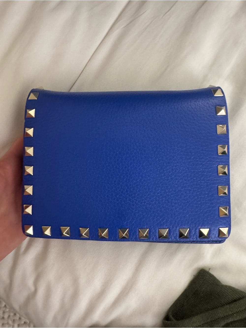 Valentino Blue Leather Rockstud Crossbody Bag
